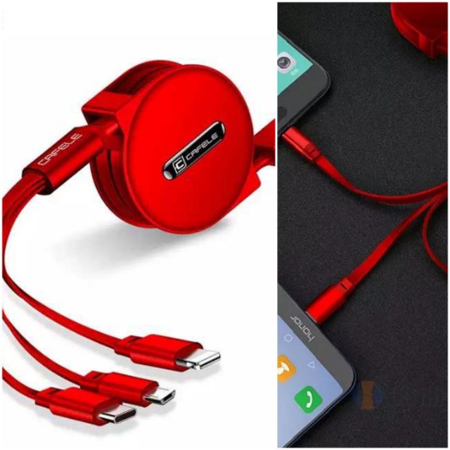 สายชาร์จ USB 1.2 m. แบบกล่องเก็บ 3in1 A45