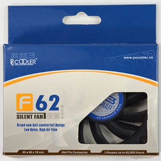 Pccooler พัดลมระบายความร้อน F62 เสียงเงียบ 60 มม. สําหรับเคส PC และ CPU