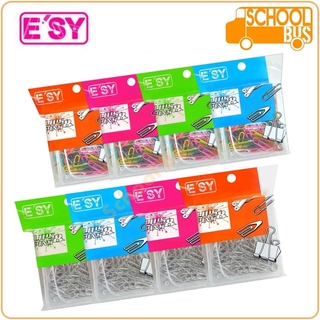 ลวดเสียบ กระดาษ ESy อีซี่ แบบกลม E-425 E-426 E-434 E-436 สีเงิน คละสี Color paper clip