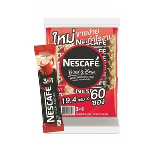 [แท้ 100% ส่งไว!] เนสกาแฟ 3in1 Nescafe กาแฟ กาแฟปรุงสำเร็จ ชนิดผง ( ริชอโรมา,เอสเปรสโซโรส ) สีแดง,เขียว 60ซอง/แพ็ค