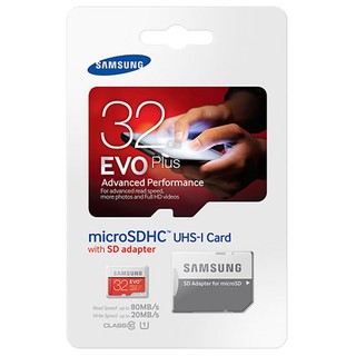 32 GB MICRO SD CARD EVO PLUS SAMSUNG CLASS 10