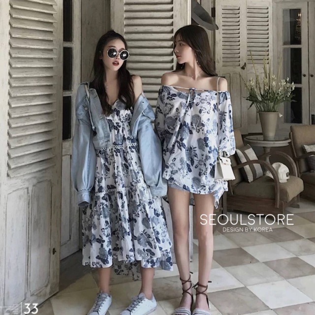 New!! korea top 🇰🇷by seoulstore  ซัมเมอร์นี้ของมันต้องมี!!! เสื้อแขนยาวผ้าพิมลายดอกทั้งตัว งานสวยมาก