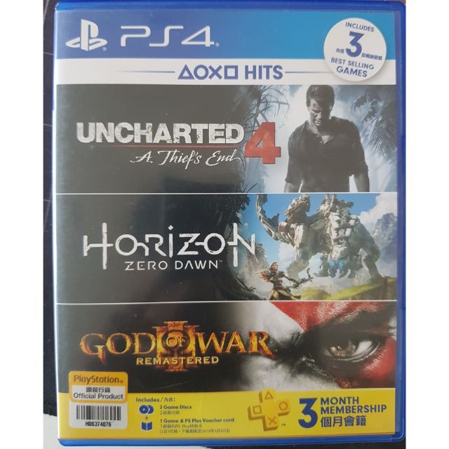 PS4 : Horizon Zero Dawn + Uncharted 4 (No GOW) Z3:ENG มือสอง