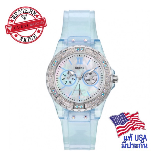 นาฬิกา Guess watch แท้ USA รุ่น Limelight สีฟ้าใส (GW0041L3)