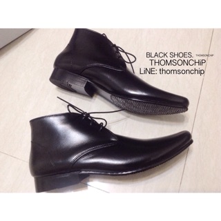 Black Shoes รองเท้าหนังสีดำ หุ้มข้อ