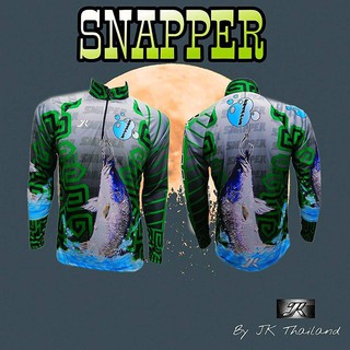 เสื้อตกปลา JK Thailand  เสื้อสำหรับกีฬากิจกรรมกลางแจ้ง ลาย Snapper ป้องกันรังสี UV 80% แห้งเร็ว