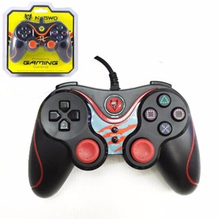 NUBWO Dual Shock จอยเกมส์มิ่งสำหรับคอมพิวเตแร์ JOY USB รุ่น NJ-25 (สีแดง) Red #342