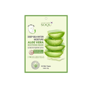 แผ่นมาร์คหน้า สูตรเกาหลี โซคิว Soqu Deep Sea Water Moisture Aloe Vera Soothing Mask