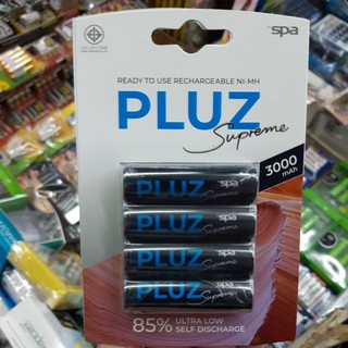 ถ่านชาร์จ SPA PLUZ Supreme Size AA คายประจุช้า 3000mAh ของแท้บริษัท