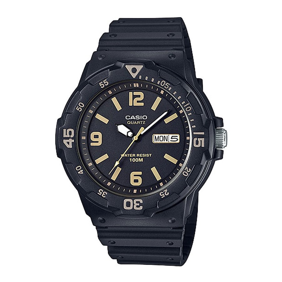Casio Standard นาฬิกาข้อมือผู้ชาย สายเรซิน รุ่น MRW-200H,MRW-200H-1B3,MRW-200H-1B3V - สีดำ