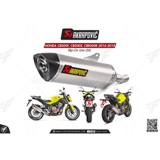 ท่อแต่ง Akrapovic Exhaust Slip-On Line (SS) New shape HONDA CB500F, CB500X, CBR500R 2016-2018