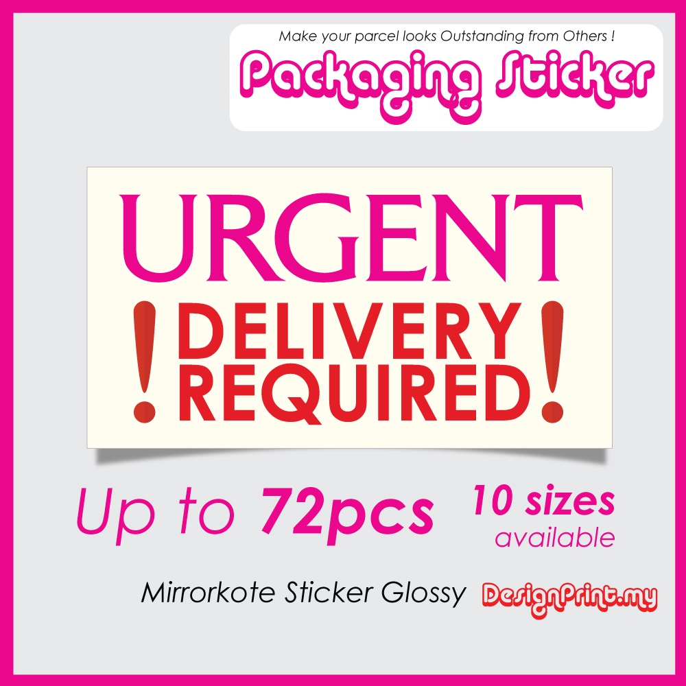 Urgent Delivery Packaging Fragile Sticker | Stiker Segera Pembungkusan Kotak