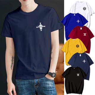 เสื้อยืดสีพื้น - อินเทรนด์ชิ้นหนึ่งโลโก้ขนาดเล็กแฟชั่นคอกลม unisex สี tshirt