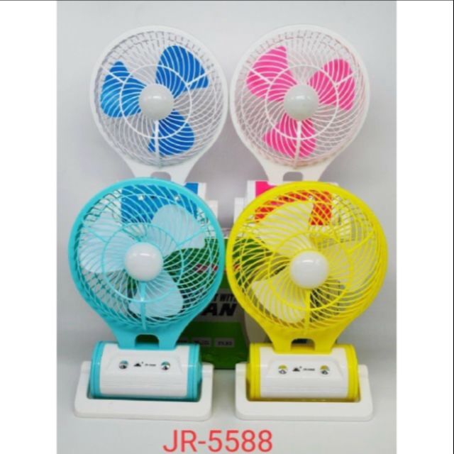 ราคาถูก พัดลมเอนกประสงค์ JR 5588 ไฟ LED พัดลมขนาดใบพัด 6 นิ้ว 2 in 1 พัดลมไร้สาย พัดลมเอนกประสงค์ มา