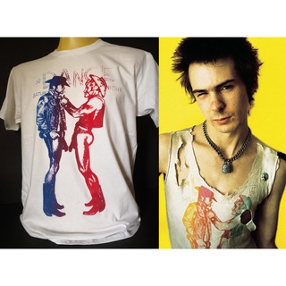 เสื้อยืดคอกลมเสื้อวงนำเข้า Seditionaries Cowboy Sid Vicious Sex Pistols London Punk Rock Retro Vintage T-ShirtfromS-3XL