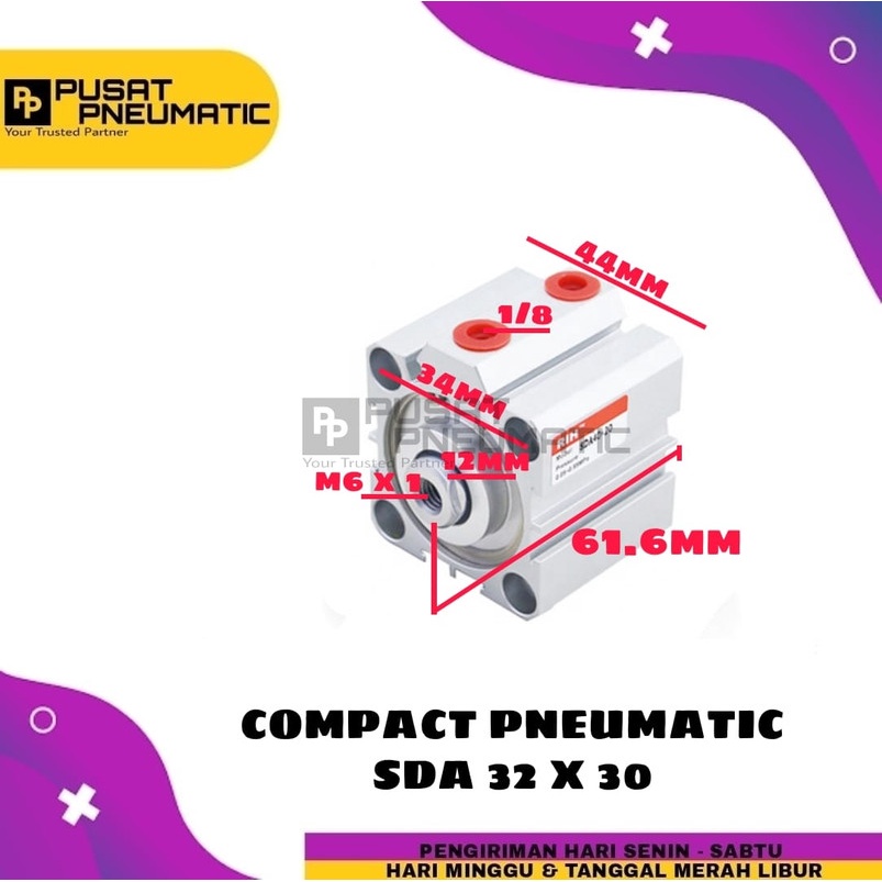 PNEUMATIC COMPACT CYLINDER sda32X30 / SDA 32 X 30