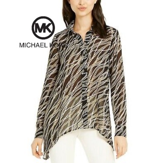 Michael Kors : Black graphic Art Shirt