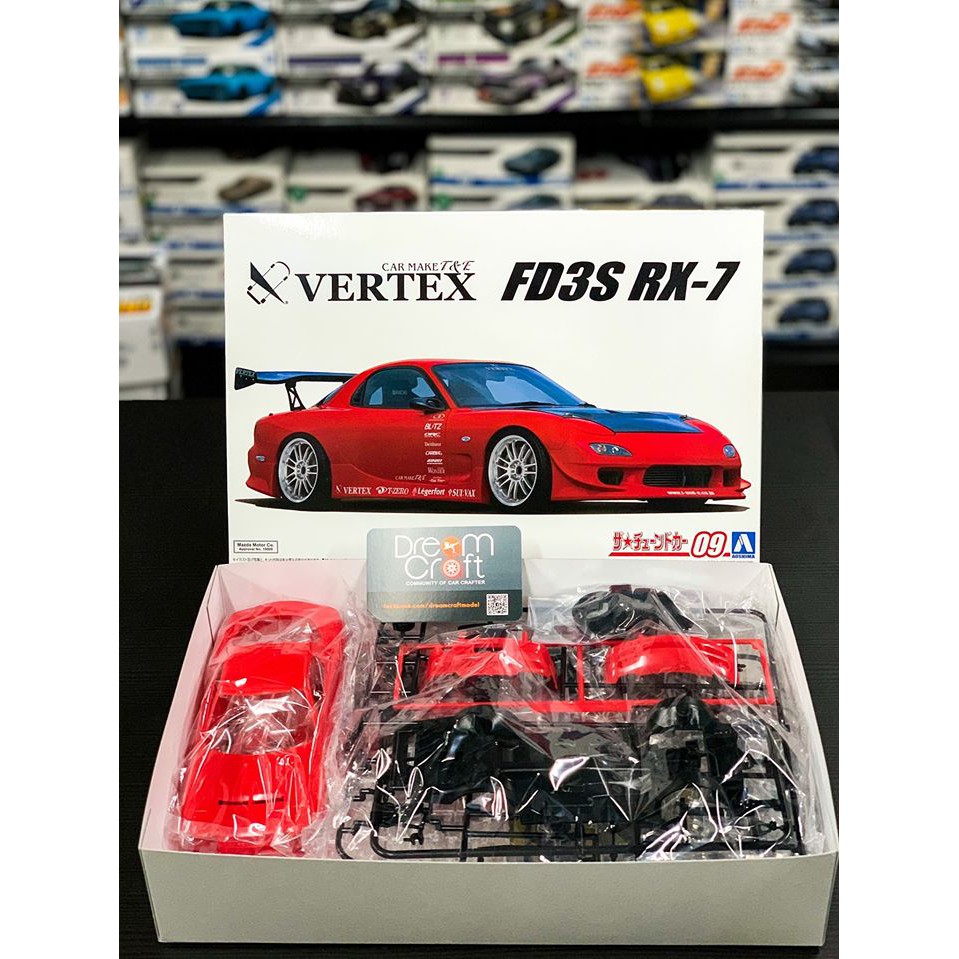 AOSHIMA 1/24 VERTEX FD3S RX-7 MAZDA (โมเดลรถยนต์ Model DeamCraft)