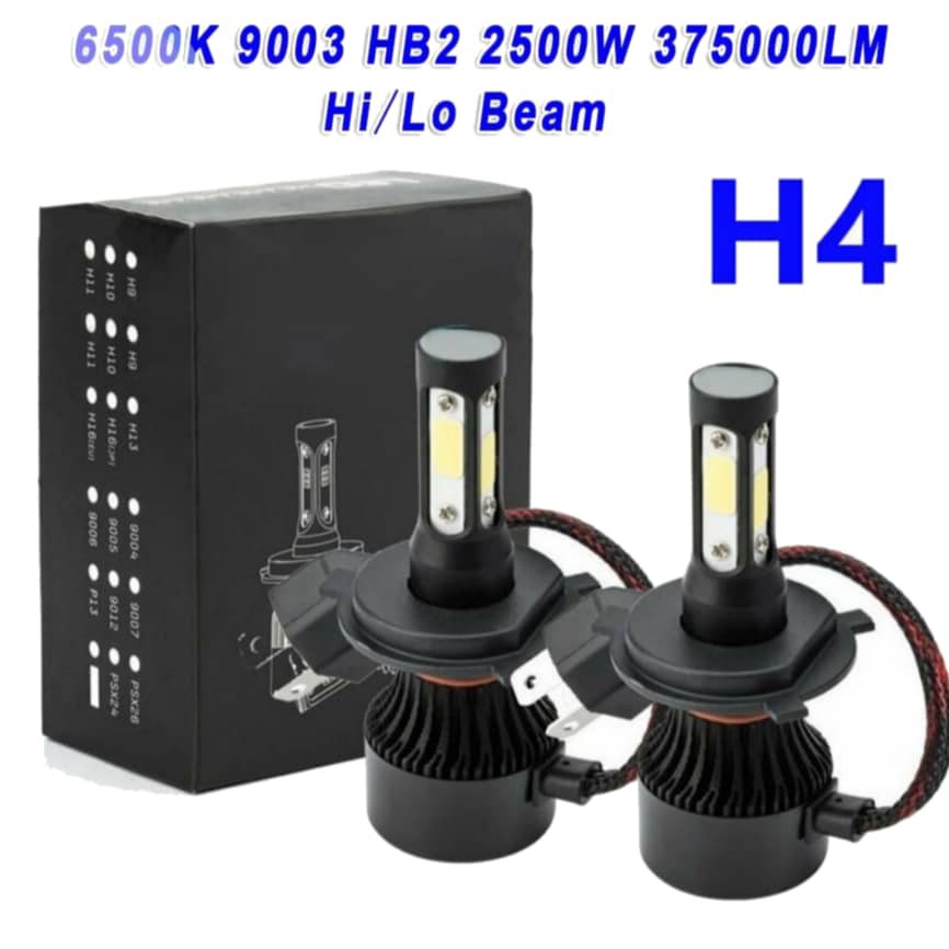ไฟหน้าแปลง 4 ด้านเปลี่ยน IP68 H4 หลอดไฟ LED 9003 2500W 10000LM กันน้ํากันกระแทกแบบพกพา