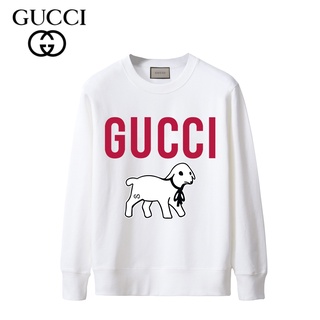 Gucci เสื้อกันหนาว คอกลม ผ้าฝ้าย พิมพ์ลาย แฟชั่นสําหรับผู้ชาย และผู้หญิง