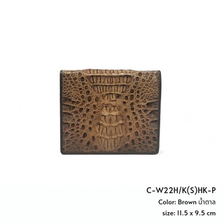 Prang Crocodile Leather Short Bi-fold HK Wallet กระเป๋าสตางค์ สองพับสั้น หนังจระเข้ C-W22H/K(S)HK-P