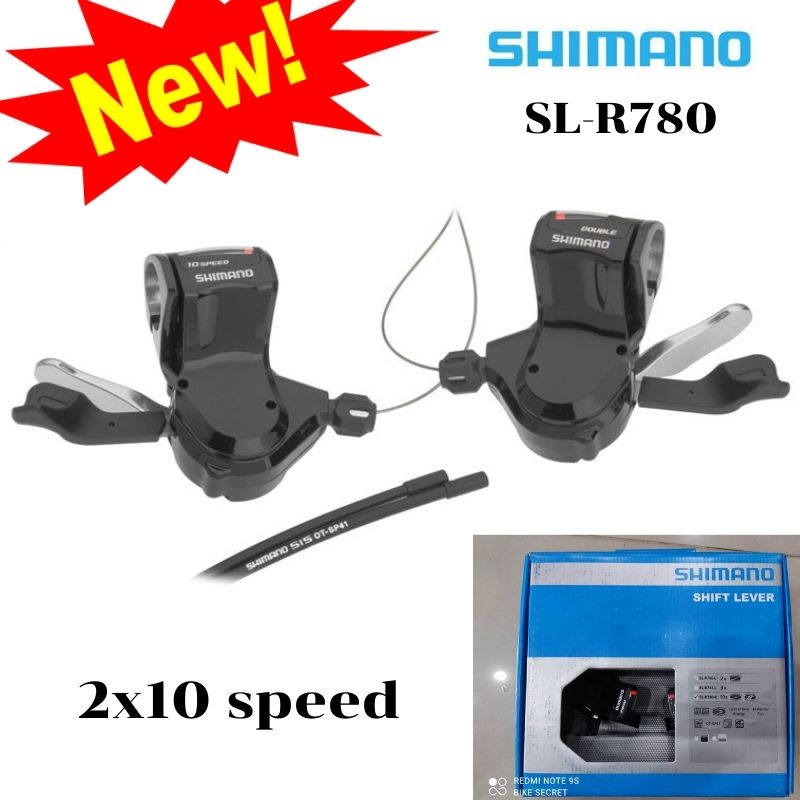 Top! มือเกียร์แฮนด์ตรง 10 สปีด Shimano รุ่น SL-R780 สีดำ, R/L, 10-Speed (รุ่นจาน 2 ชั้น 2x10 speed)