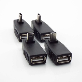 อะแดปเตอร์แปลงมุม 90 องศา Mini USB 5pin Male to USB Female Connector OTG สําหรับรถยนต์ MP3 MP4 แท็บเล็ต โทรศัพท์ ดิสก์ U