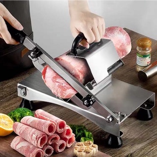 SHT เครื่องสไลด์ เครื่องตัดเนื้อสแตนเลส สำหรับสไลด์เนื้อทำสุกี้ ชาบู BBQ Grill เทปันยากิ หมูกระทะ เครื่องตัดเนื้อแช่แข็ง