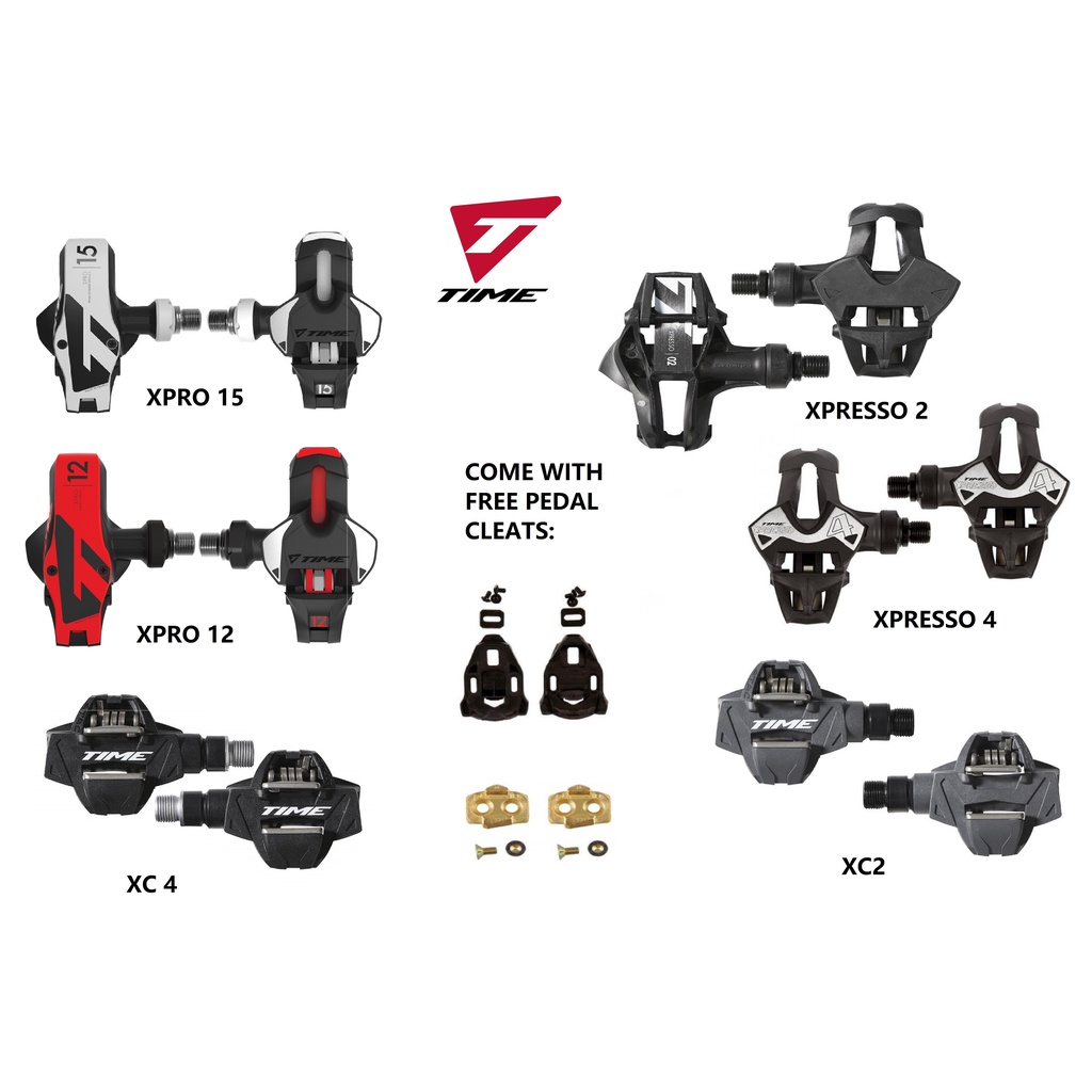 TIME PEDAL XPRO 15 XPRO 12 XPRESSO 4 XPRESSO 2 ATAC XC 4 XC4 XC 2 XC2 PEDAL คาร์บอนกรอง ICLIC CLEAT 