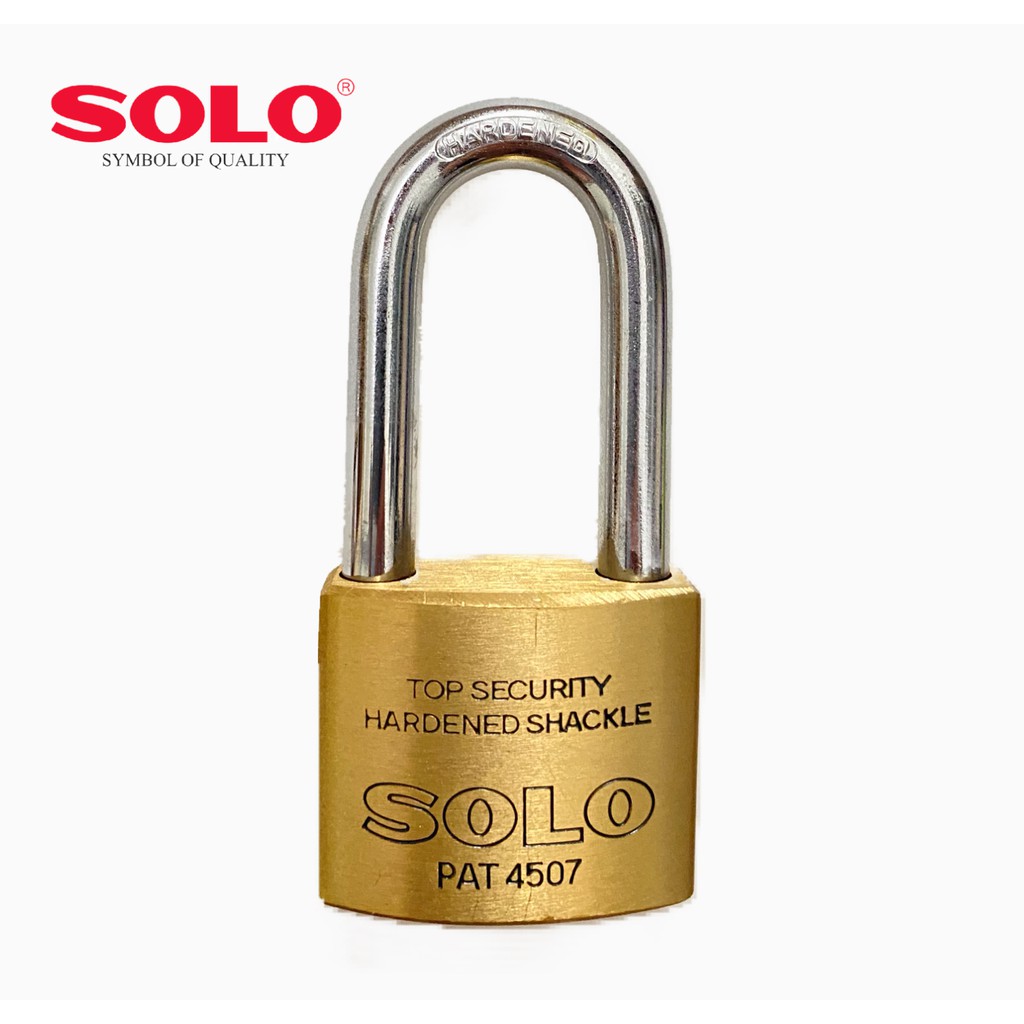 Solo No.4507 N-40L กุญแจคล้องทองเหลือง ขนาด 40 มม. ชนิดหูยาว