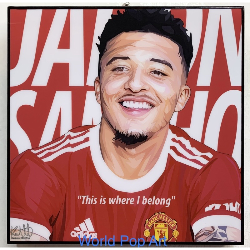 กรอบรูป#Jadon Sancho#Manchester united#รูปภาพ#รูปภาพติดผนัง#กรอบรูปวิทยาศาสตร์พร้อมแขวนเคลือบเงาไว้อ