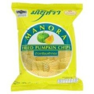 มโนราห์ ข้าวเกรียบฟักทอง ขนาด 15กรัม ยกแพ็ค 12ห่อ MANORA มโนรา มโนห์รา PUMPKIN