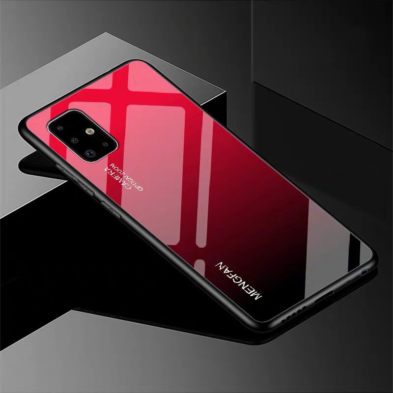 มาใหม่ Case Samsung Galaxy A51 เคสกระจกสองสี เคสเงาไล่สี ขอบนิ่ม เคสกันกระแทก สีกระจกเทมเปอร์ปลอกแก้วฝาหลังกันชน