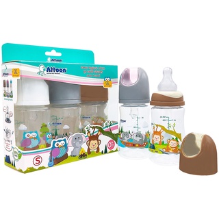 ขวดนม แพค3 Attoon Hygienic 2 tone คอแคบ GIGLE 4 ออนซ์ คละลาย