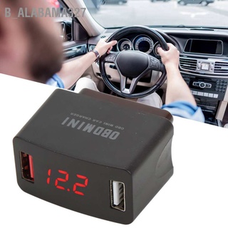 Alabama327 อะแดปเตอร์ชาร์จหน้าจอดิจิทัล Obd Dc12‐24V Dual Usb Led สําหรับยานพาหนะ