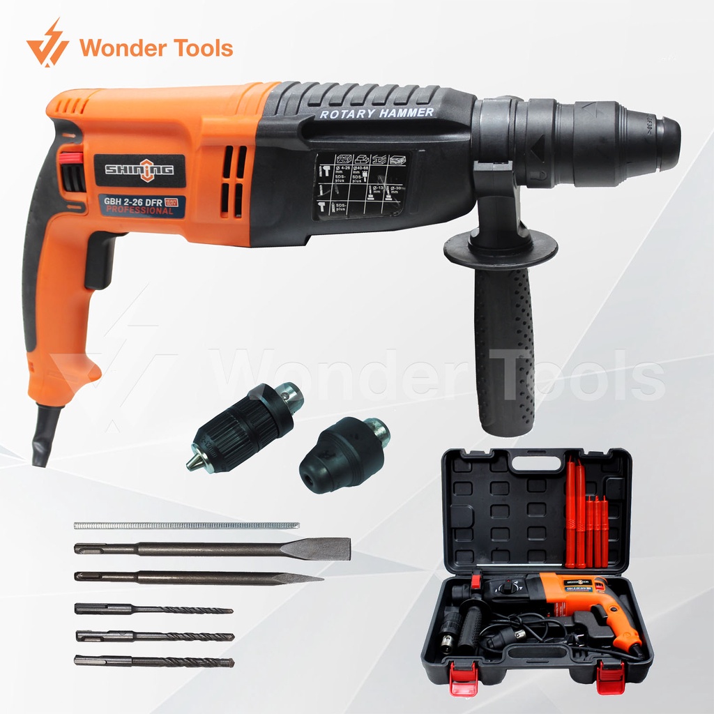 SHINING HAMMER DRILสว่านโรตารี่เจาะกระแทก 3ระบบ ขนาด26mm1500W สว่านแรงที่สุด แถมฟรีดอกเจาะ 5 ดอก