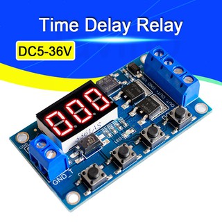 DC 12V 24V Dual MOS รีเลย์หน่วงเวลาแบบดิจิตอล Trigger Cycle Timer Delay Switch Board Timing Control Module