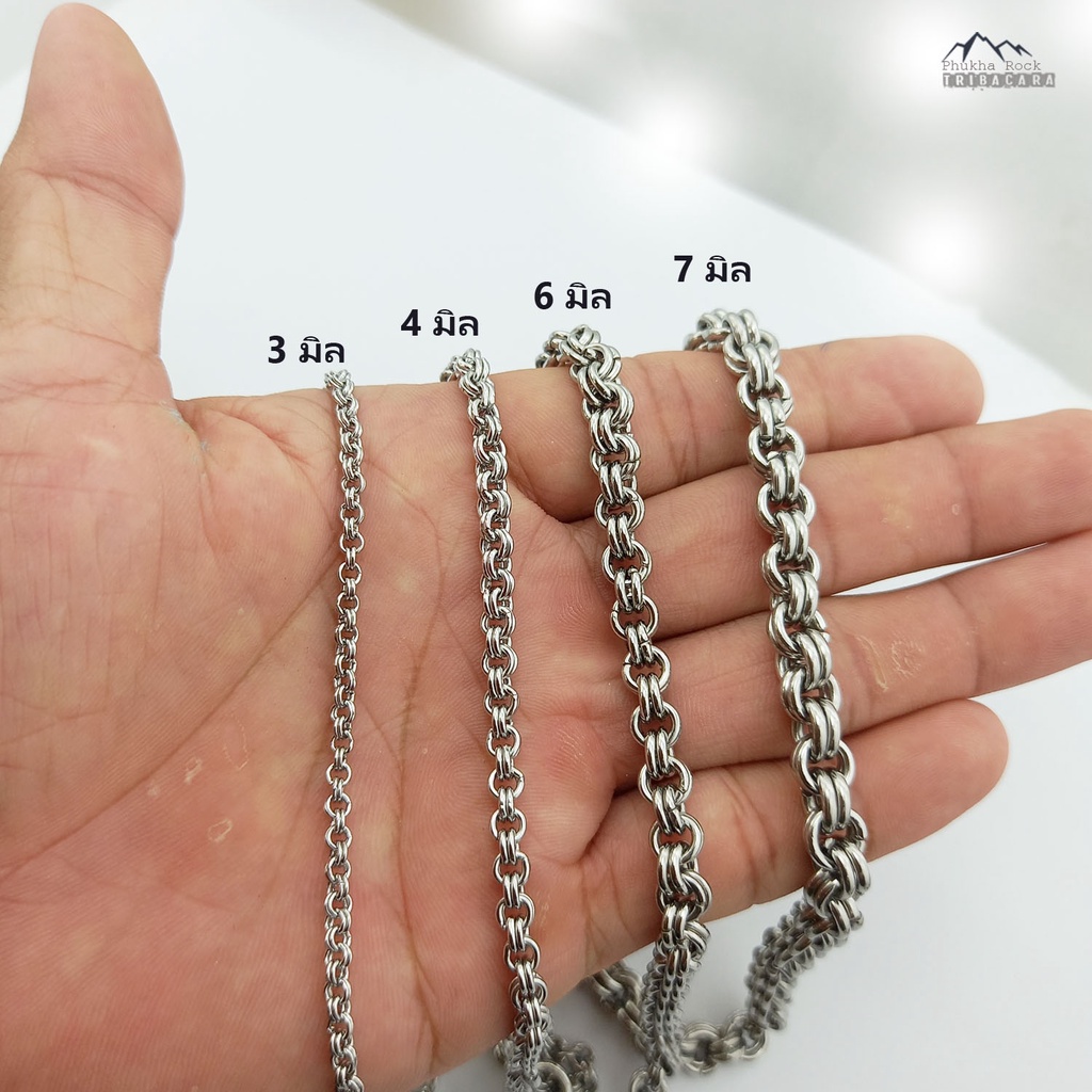 M03 ลายห่วงคู่ ขนาด 3-8 มม ห้อยพระ 1-9 องค์ สวย แข็งแรง สร้อยคอ ห้อยพระ สร้อยสแตนเลสแท้ สร้อยพระ - รูปที่ 7