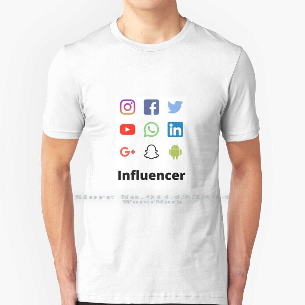 Social Media Influencer T Shirt 100% Pure Cotton Social Media Social Media Influencer Instagram Face