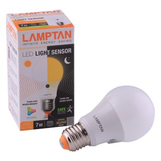 หลอด LED LAMPTAN LIGHT SENSOR 7วัตต์ สีเหลือง หลอดไฟภายในบ้านเอนกประสงค์