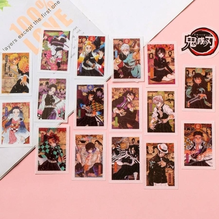 สติ๊กเกอร์ใสลายการ์ตูน สําหรับติดตกแต่งโทรศัพท์มือถือ Demon Slayer Kimetsu No Yaiba Anime Sticker Cosplay Props PVC Waterproof DIY Guitar Car Tanjirou Nezuko Decal Stickers Kids stationery gifts