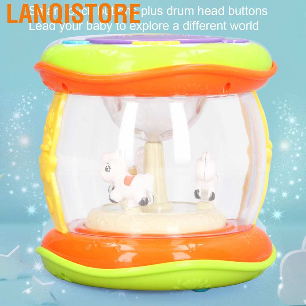 Lanqistore Hand Drum Childrens Mini Puzzle Rechargeable Music Carousel ...