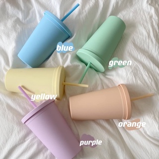 🚀พร้อมส่ง🚀แก้วน้ำสีพาสเทล