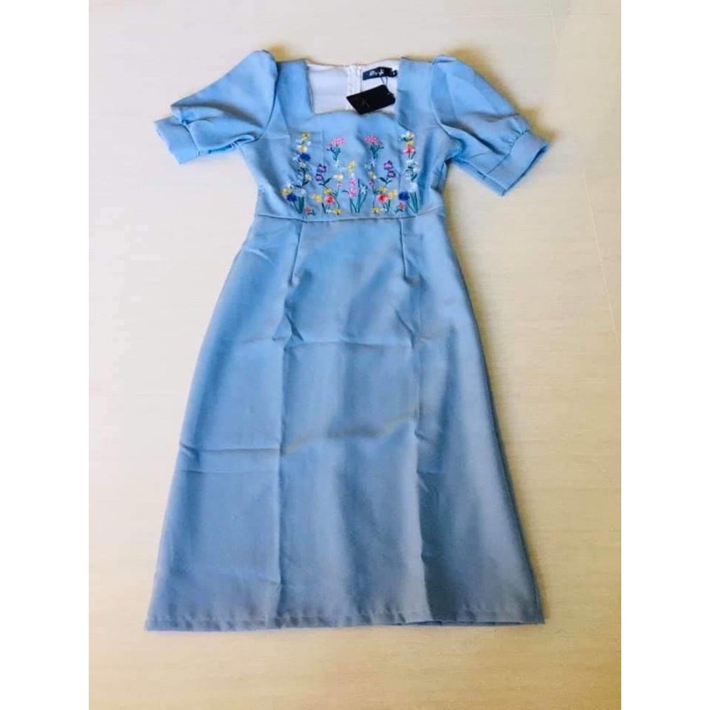 เดรสงานป้ายสีฟ้า ป้าย Ap Style m