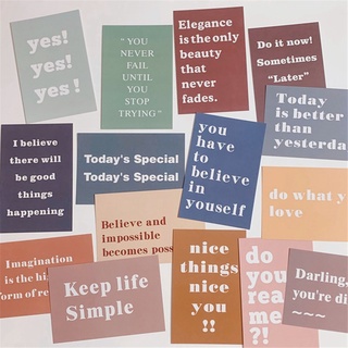 15PCS/Set Inspirational Text Card Bedroom Room Art Wall Stickers Photocard Wall Decoration Multi Color