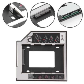 ถาดแปลงใส่HDD/SSD ในช่องDVD/CD Notebook 9.0mm/9.5mm/12.7mm Universal SATA 2nd HDD SSD Hard Drive Caddy