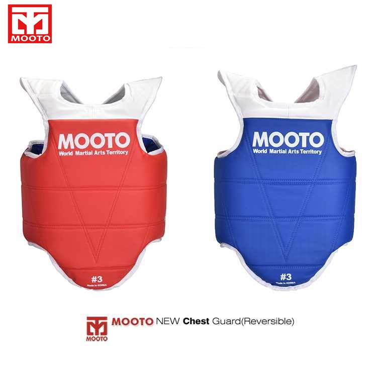 MOOTO ® เสื้อกั๊กป้องกันเทควันโด(สีแดงและสีน้ำเงินสองในหนึ่งเดียว)ชุดเทควันโดเกราะเทควันโด