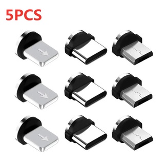 อะแดปเตอร์สายชาร์จ Type C Micro USB C แม่เหล็ก ทรงกลม 5 ชิ้น