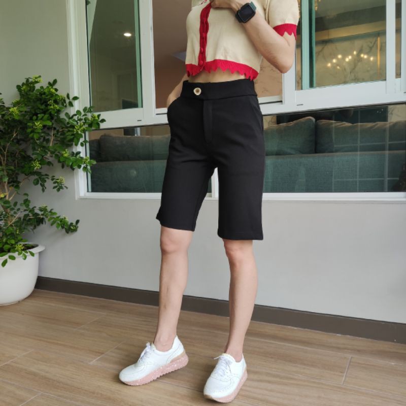 กางเกงขา 3 ส่วนผ้าโรเชฟทรงสวย ใส่เที่ยว ใส่สบายไม่มีไม่ได้แล้ว"S-XL"❤️