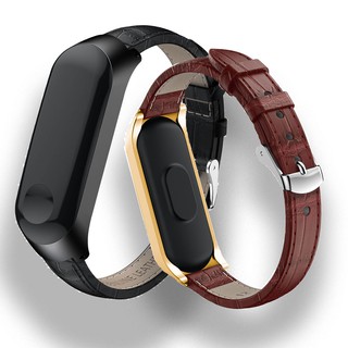 สายนาฬิกาข้อมือสายหนังสำหรับสายนาฬิกาข้อมือ Xiaomi Mi Band 3 / Mi Band 4 Xiaomi Mi Band 3 4